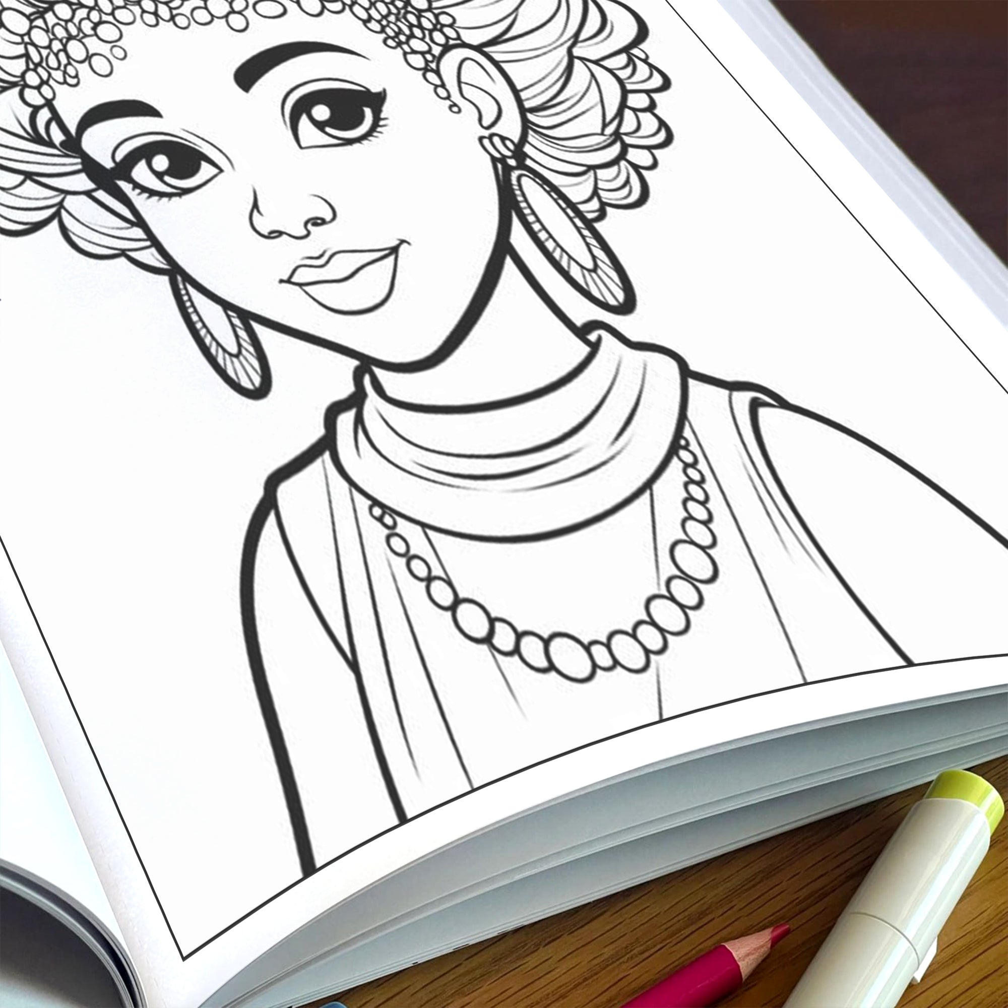 Curly Crown Queens – Black Girl Coloring Pages – 48 Pages – Afro Hair, Style & Confidence – For Kids