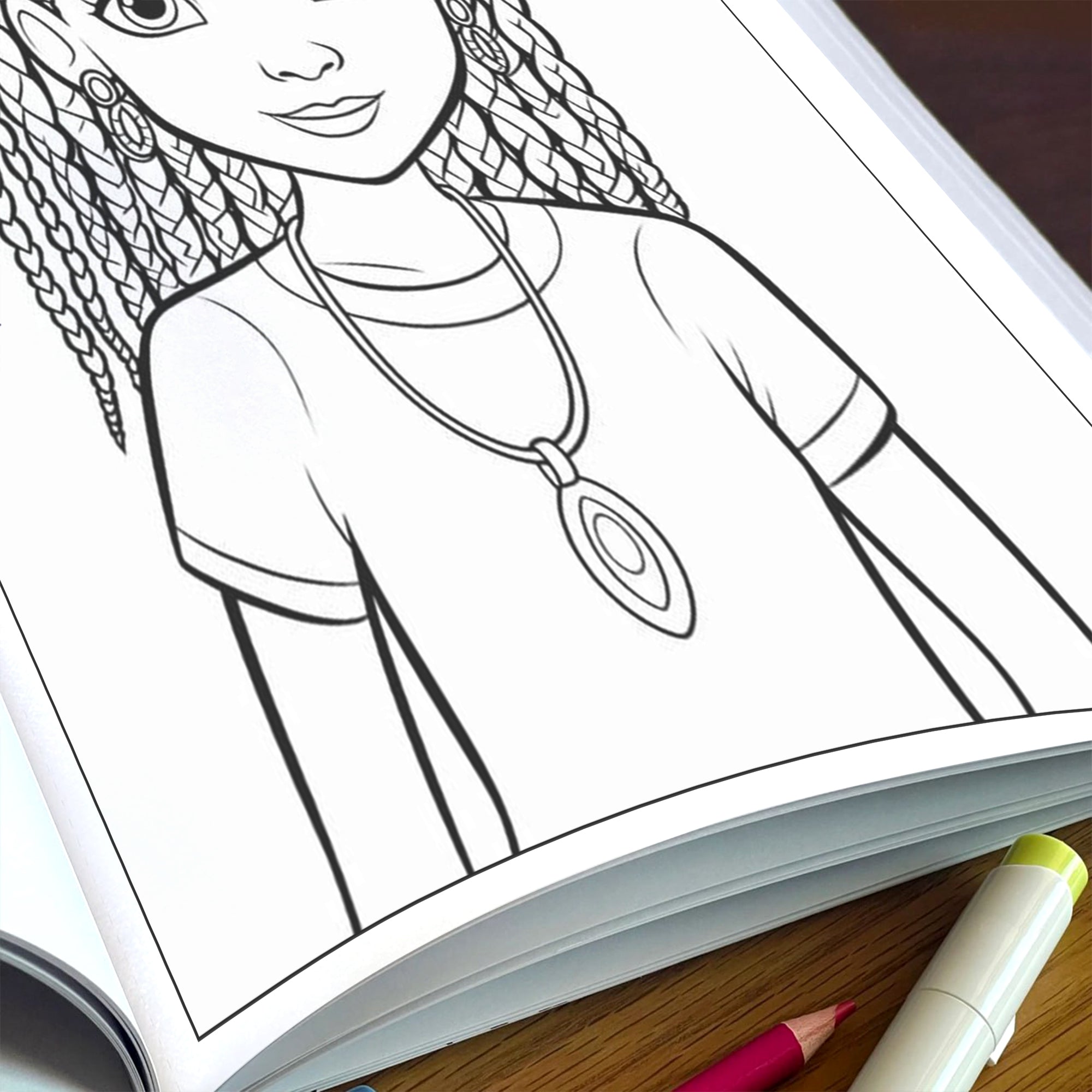 Radiant Queens – Black Girls Coloring Pages – 48 Pages – Bold, Beautiful, Empowering Portraits – For Adults