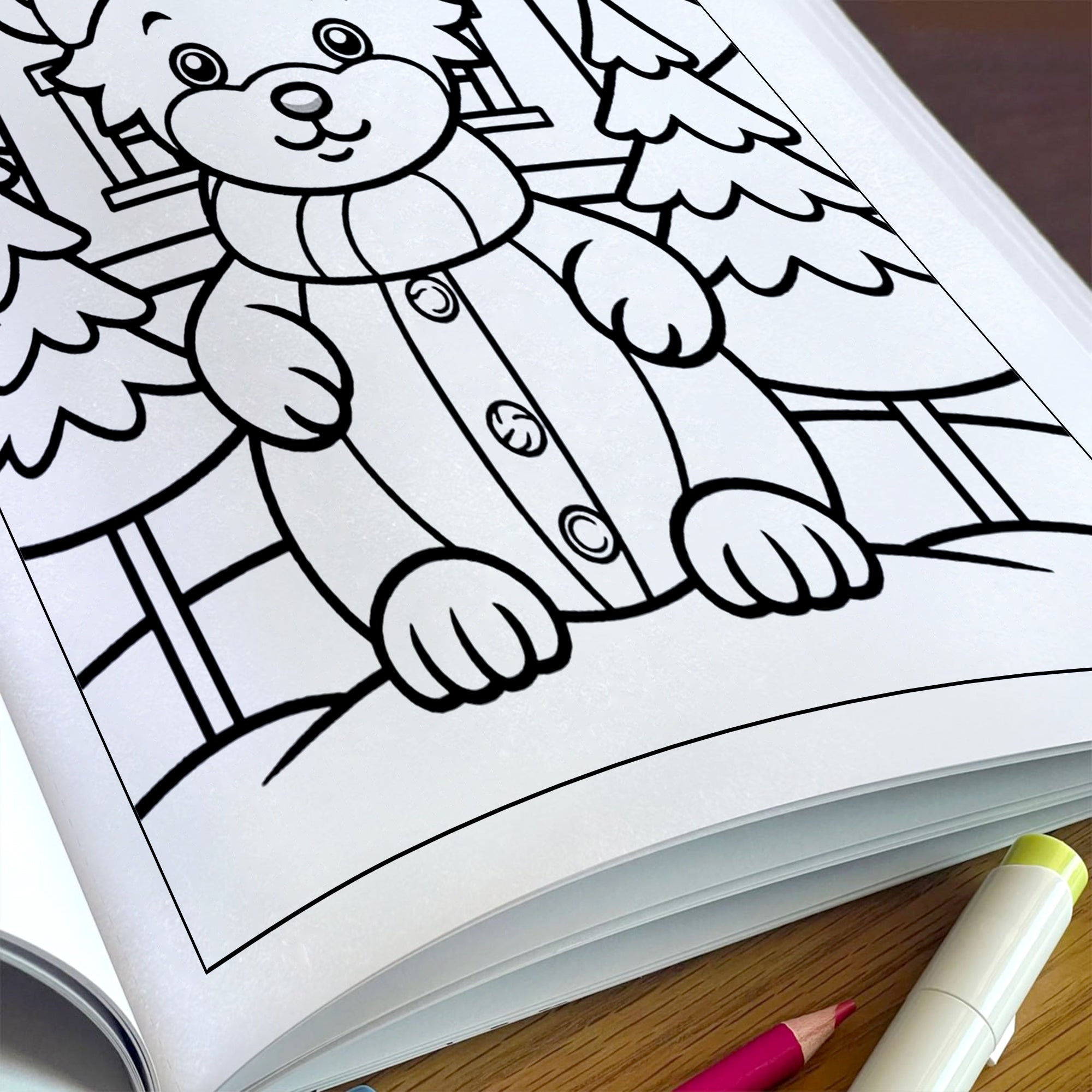 Snowy Friends Coloring Pages – 48 Pages – Cute Winter Animals – For Kids