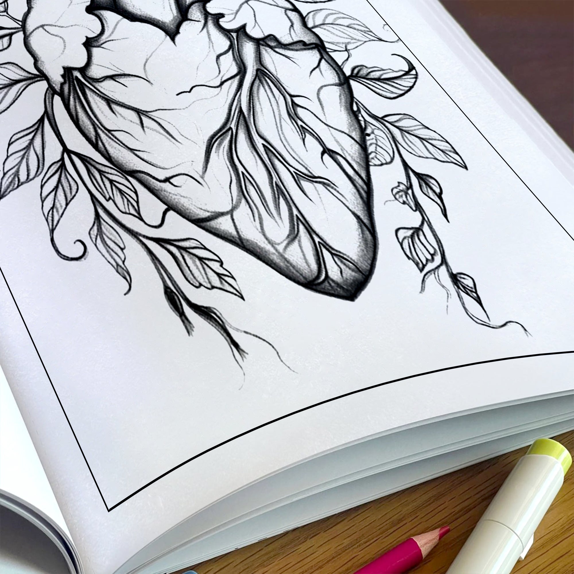 Heart & Bloom Coloring Pages – 60 Floral Anatomy Designs for Adults
