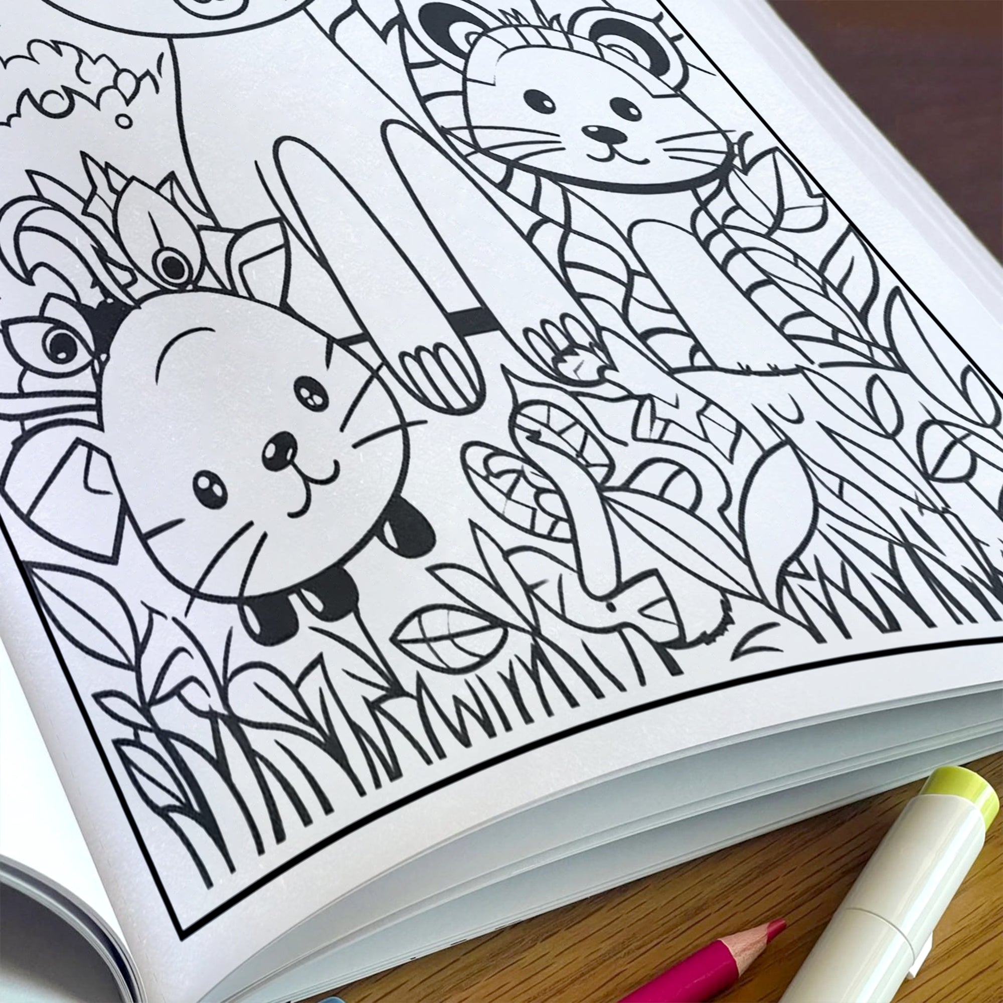 Jungle Friends – Animal Coloring Pages – 48 Pages – Cute Forest Wildlife – For Kids