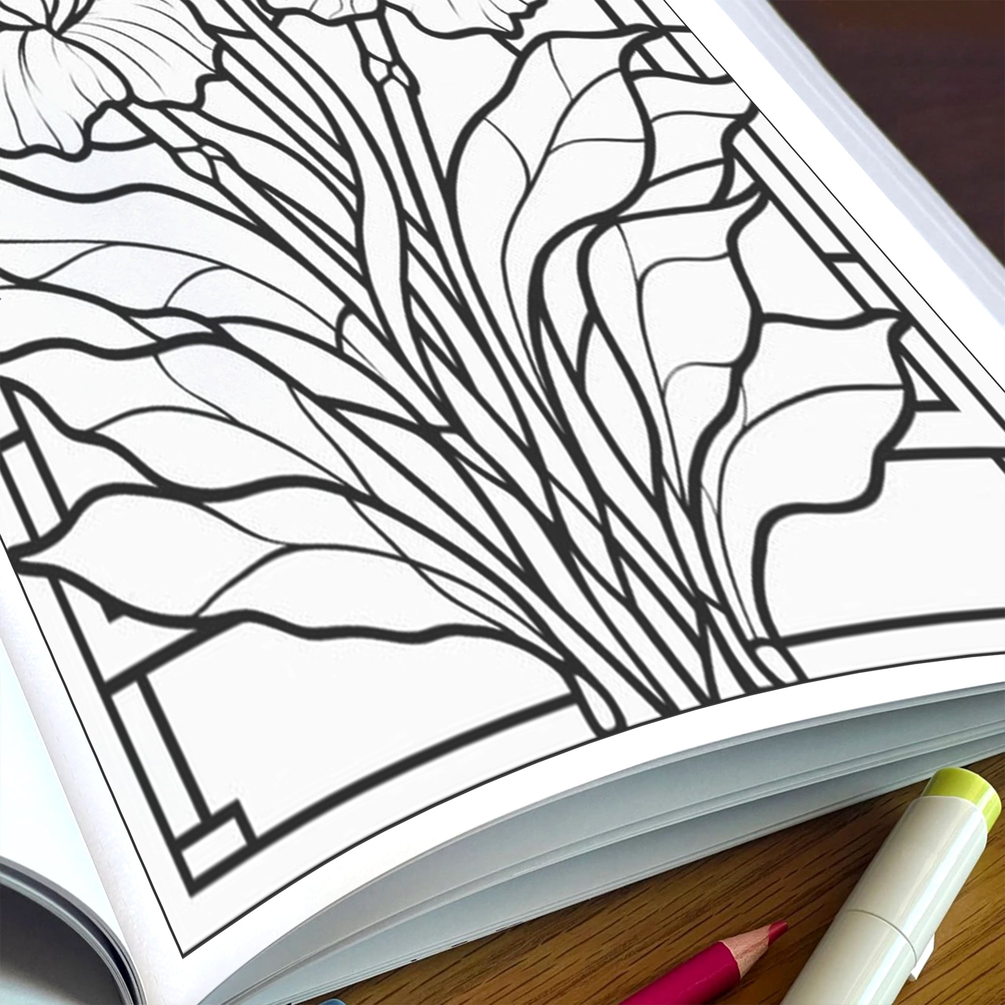Floral Radiance – Mandala Coloring Pages – 48 Pages – Bold Lines, Intricate Flowers, Stained Glass Look, Single-Sided – For Adults
