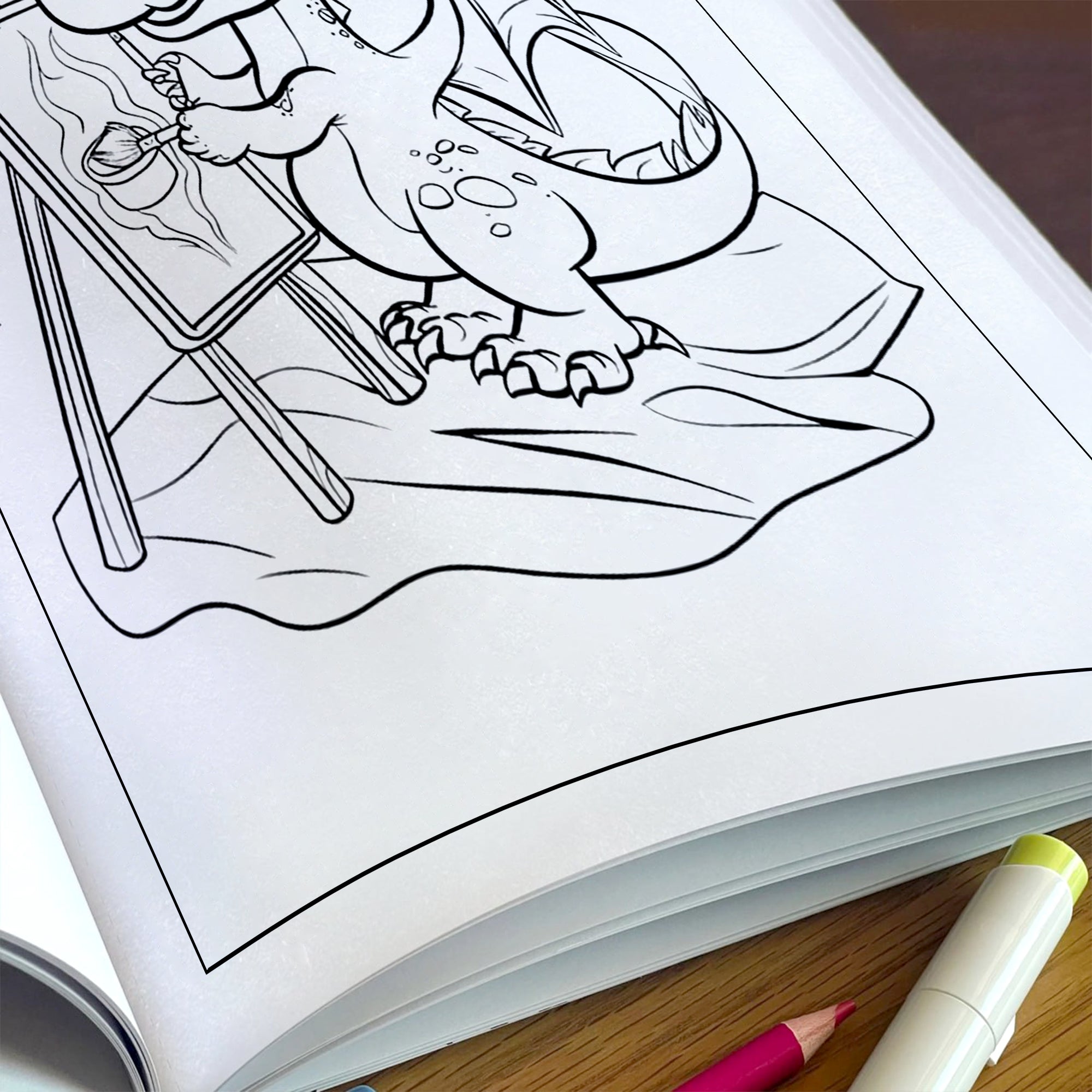 Kawaii Dinosaur World – Cute Dino Adventure Coloring Pages – 48 Pages – Magical, Fun, Easy to Color – For Kids