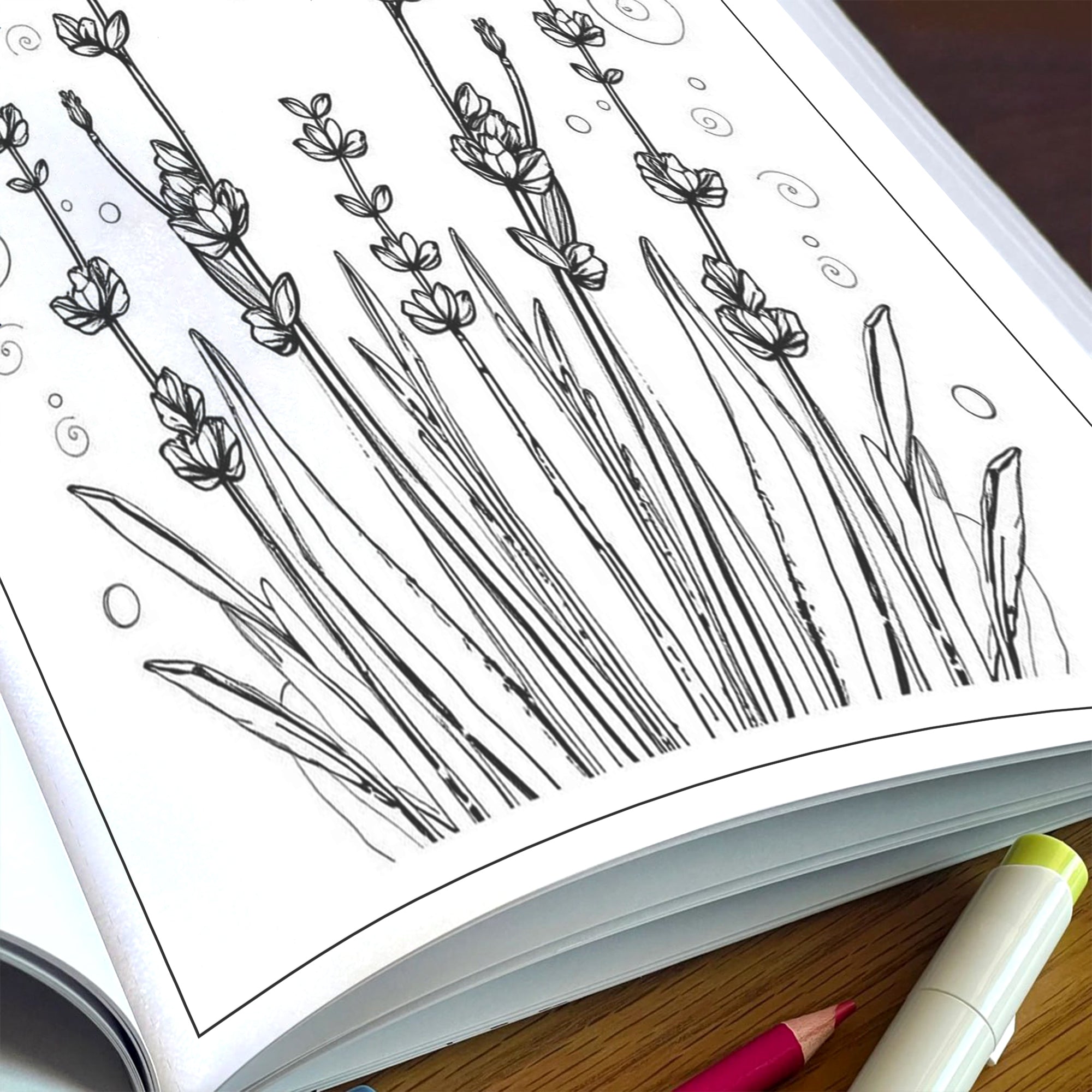 Serene Petal Patterns – Flower Coloring Pages – 48 Pages – Gentle Blooms with Elegant Waves, Circles & Light Motifs – For Adults