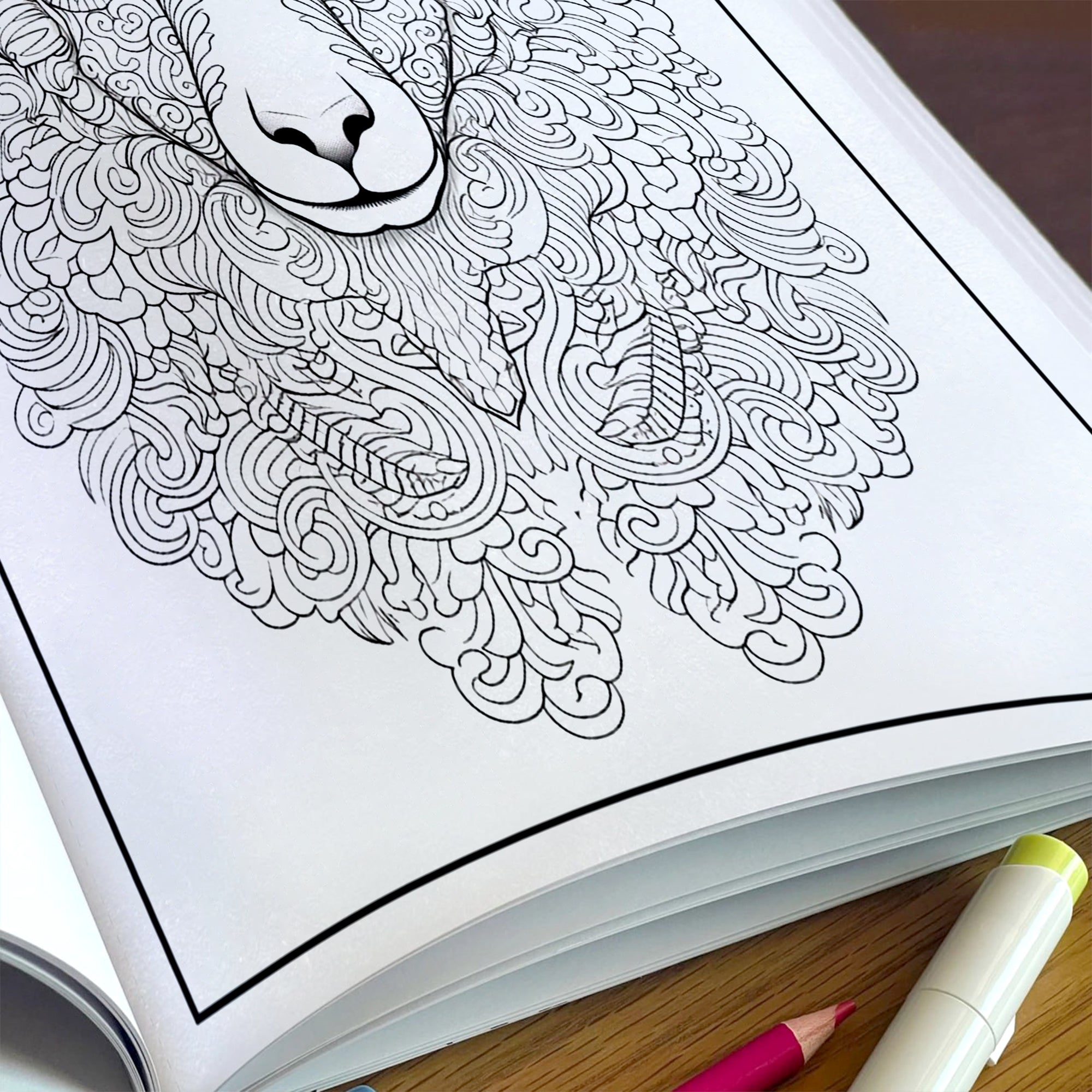 Mystic Horns Mandala Coloring Pages – 48 Intricate Animal Designs for Adults