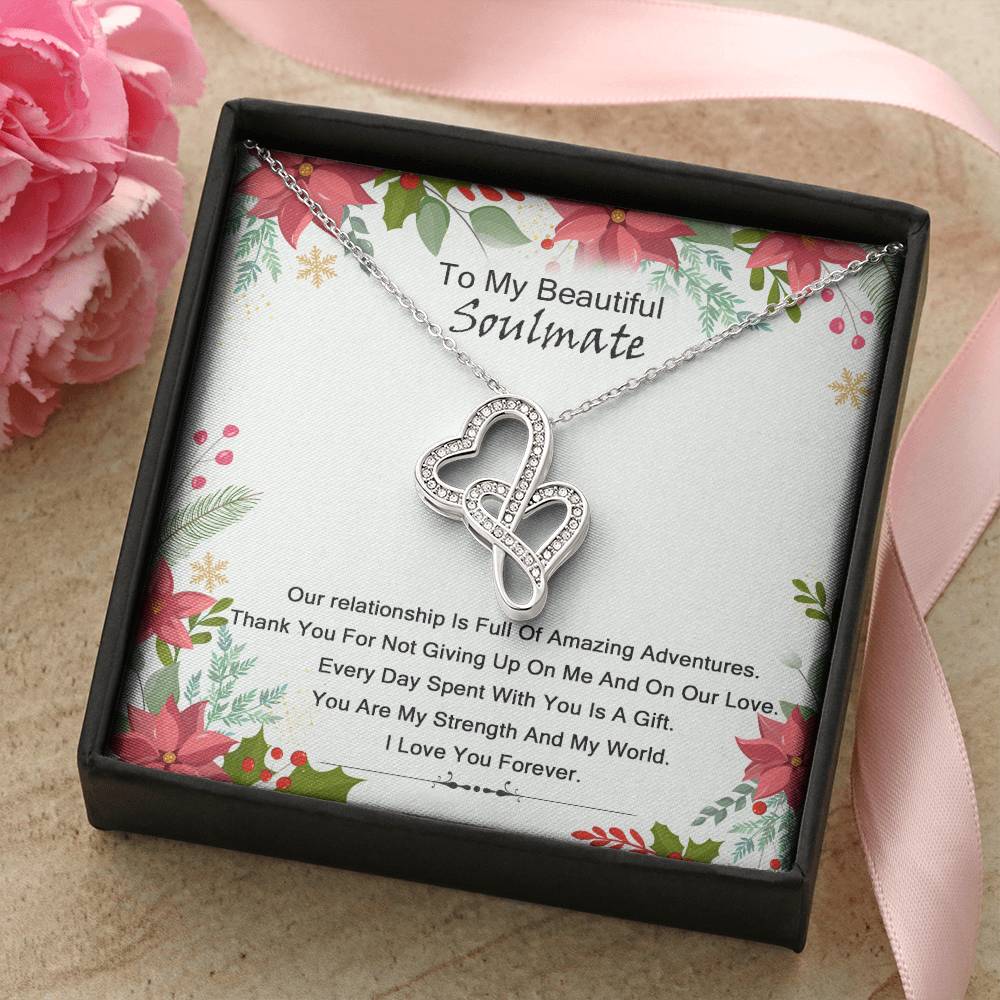 To My Soulmate -  Double Hearts Necklace