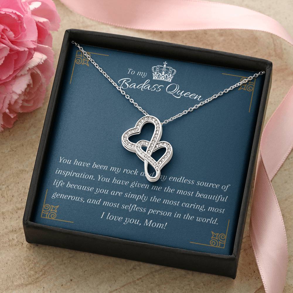 Special Gift To A Badass Queen Double Hearts Necklace
