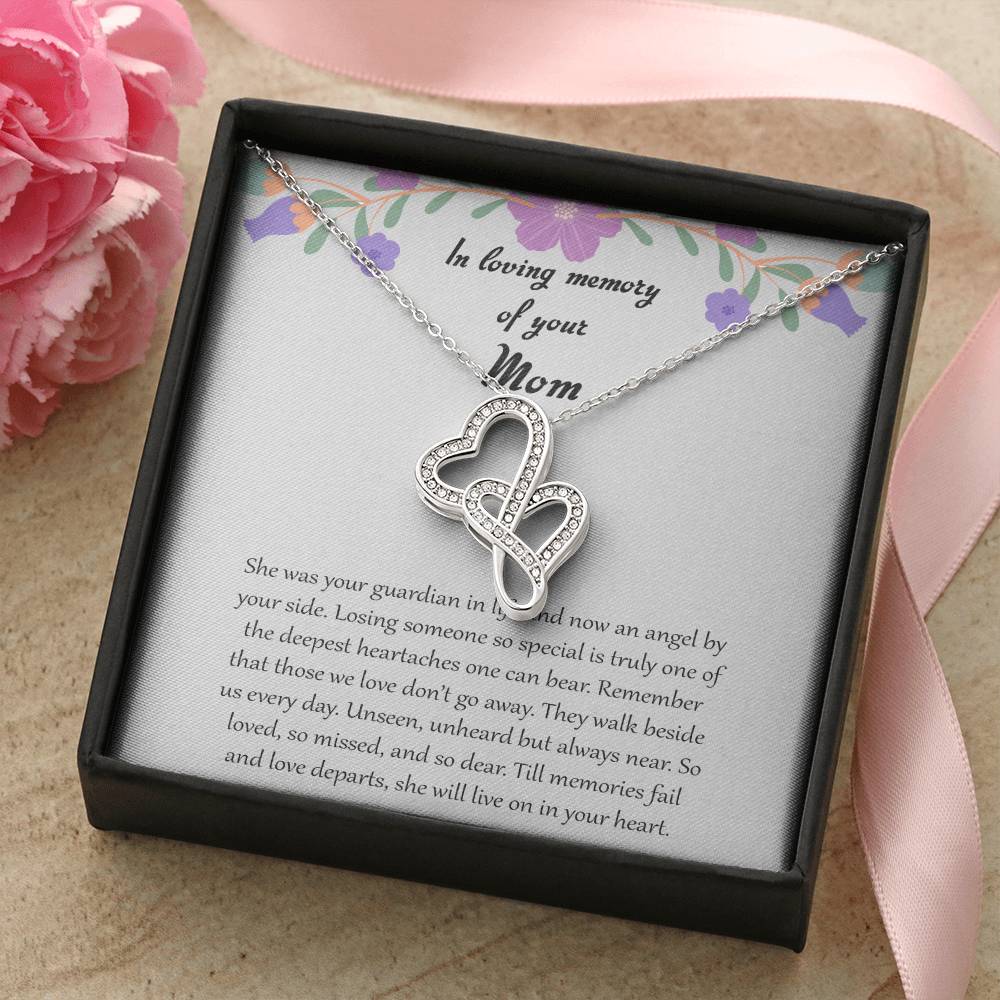In Loving Memory Of Your Mom Double Hearts Necklace