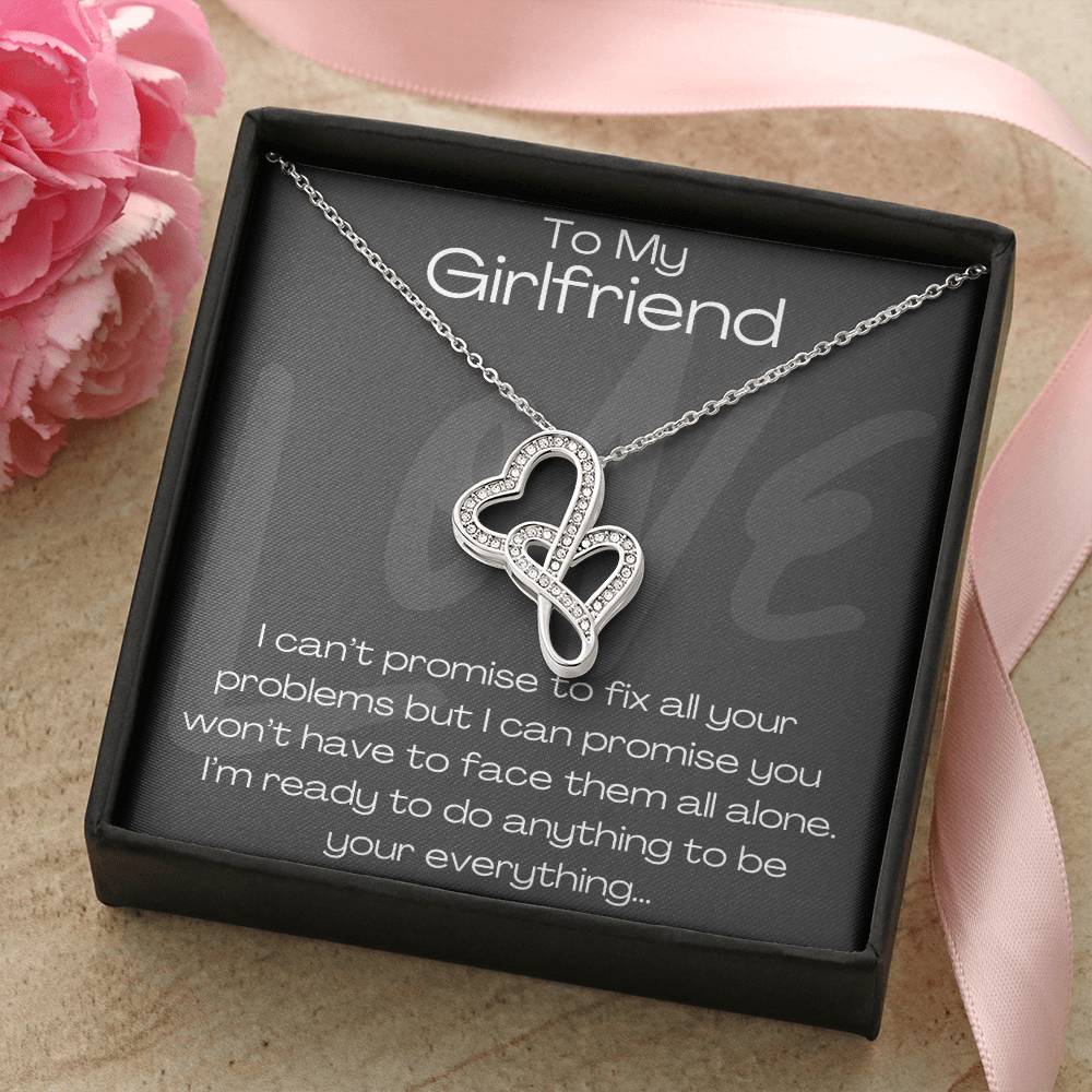 To My Girlfriend  1 Double Hearts Necklace
