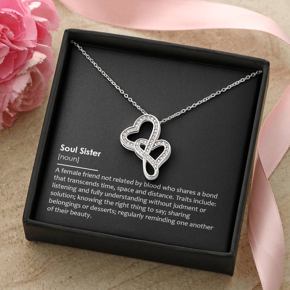 Soul Sister - Interclocking Hearts Necklace Double Hearts Necklace