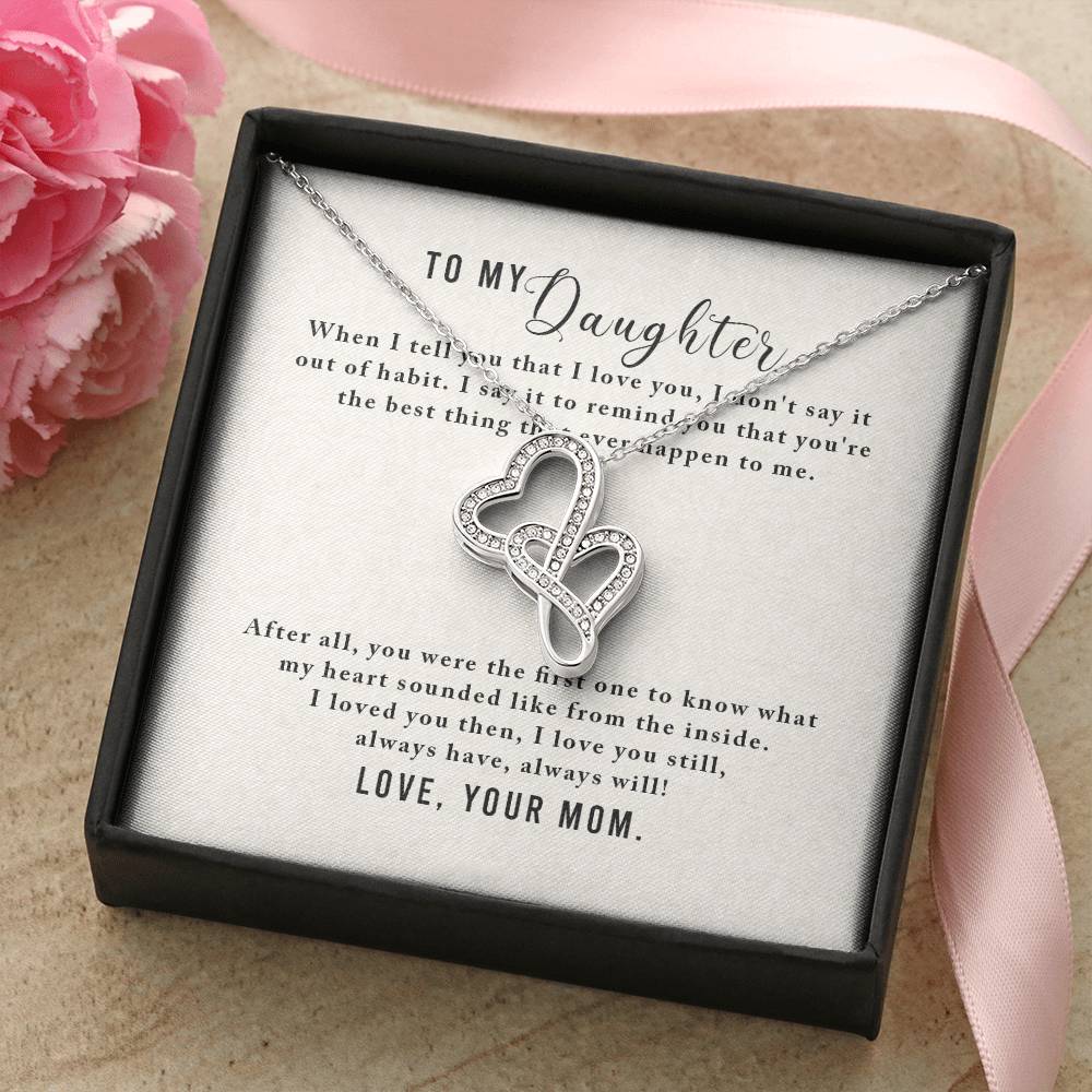 Super Gift For Your Bestie Double Hearts Necklace