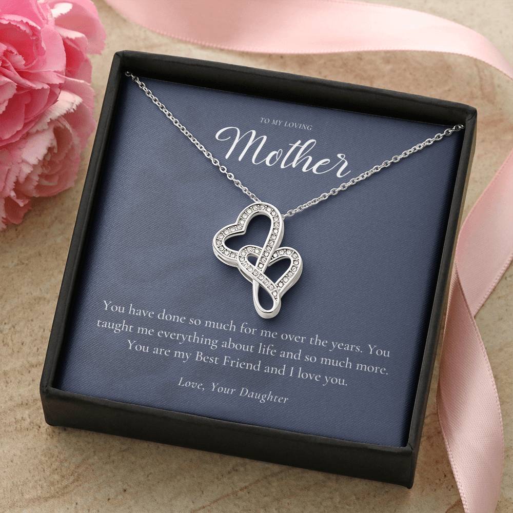 Gift For Mom From Daughter  Mother Necklace From Daughter  Mother's Day Gift  Best Mom Gift  Mother's Birthday Gift Double Hearts Necklace