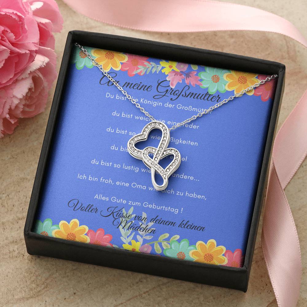 Großmutter Deiner Enkelin2 Double Hearts Necklace