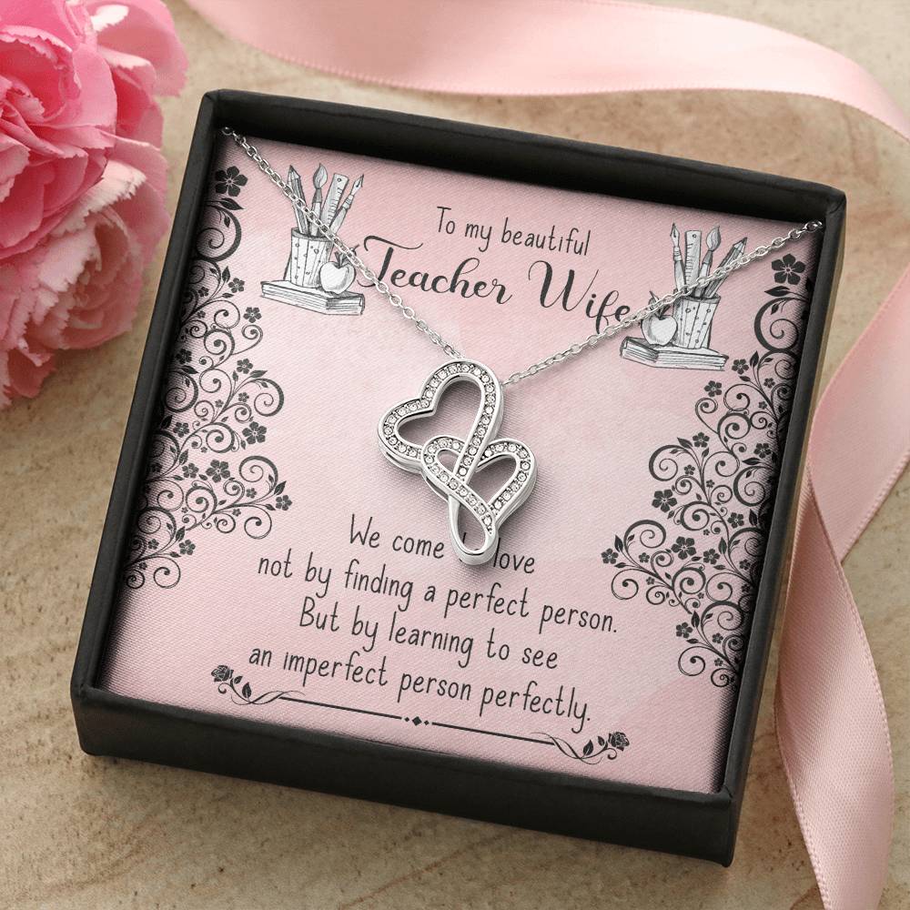 To My Wife Necklace Gift Anniversary Gift Gifts For Her Christmas Gift For Wife Birthday Gift G 1 Double Hearts Necklace