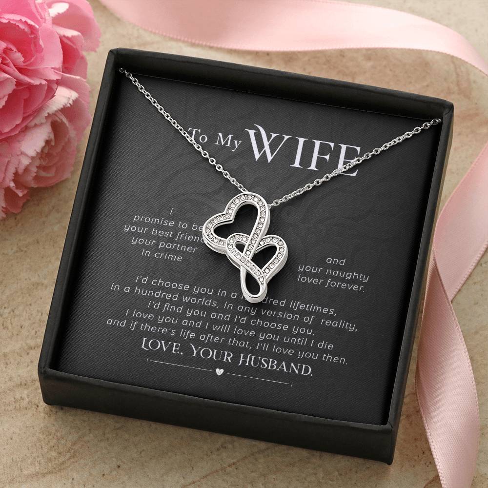 I Promise To Be  Necklace -Dp03 Double Hearts Necklace