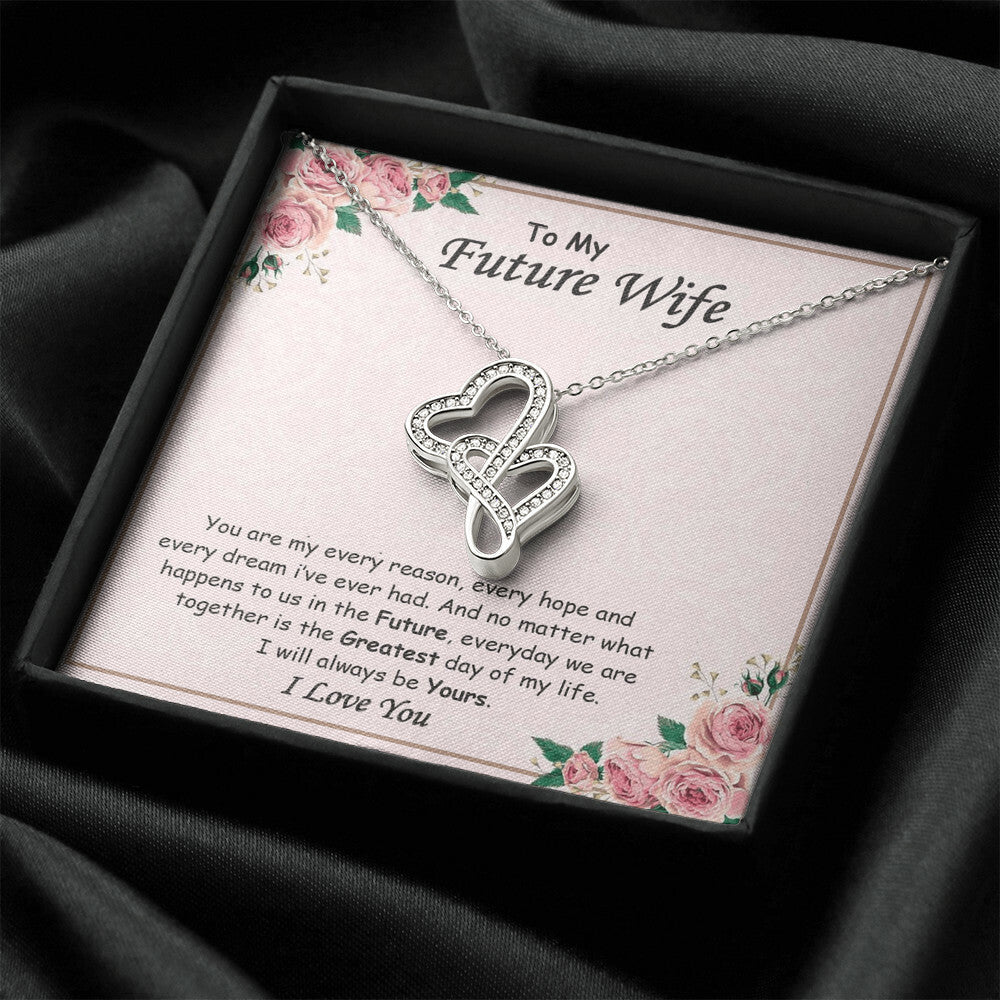 Gift For Future Wife. Birthday Gift. Christmas Gift. Double Hearts Necklace
