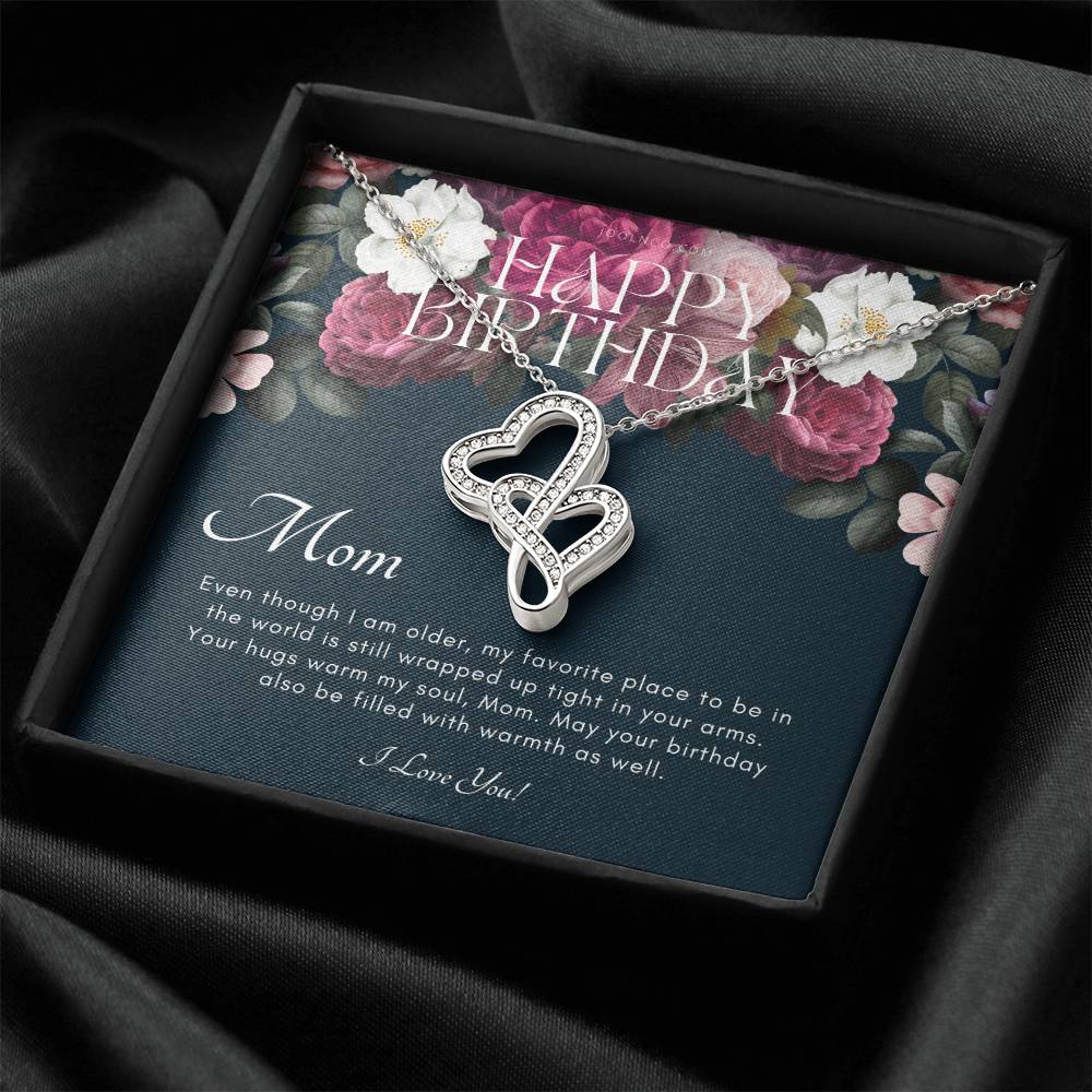 Mother's Birthday Gift  Gift For Mom On Her Birthday  Gift For Mom From Daughter & Son  Mom Necklace  Best Mom Gift Me 1 Double Hearts Necklace