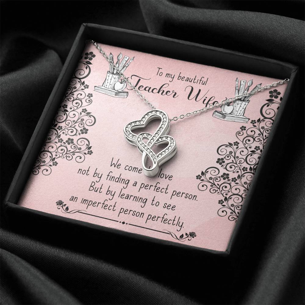 To My Wife Necklace Gift Anniversary Gift Gifts For Her Christmas Gift For Wife Birthday Gift G 1 Double Hearts Necklace
