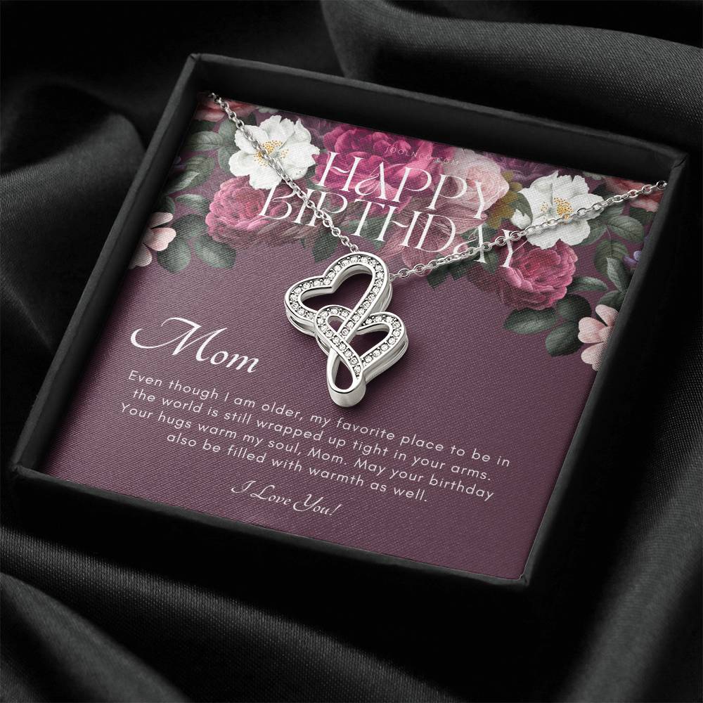 Mother's Birthday Gift  Gift For Mom On Her Birthday  Gift For Mom From Daughter & Son  Mom Necklace  Best Mom Gift Me Double Hearts Necklace