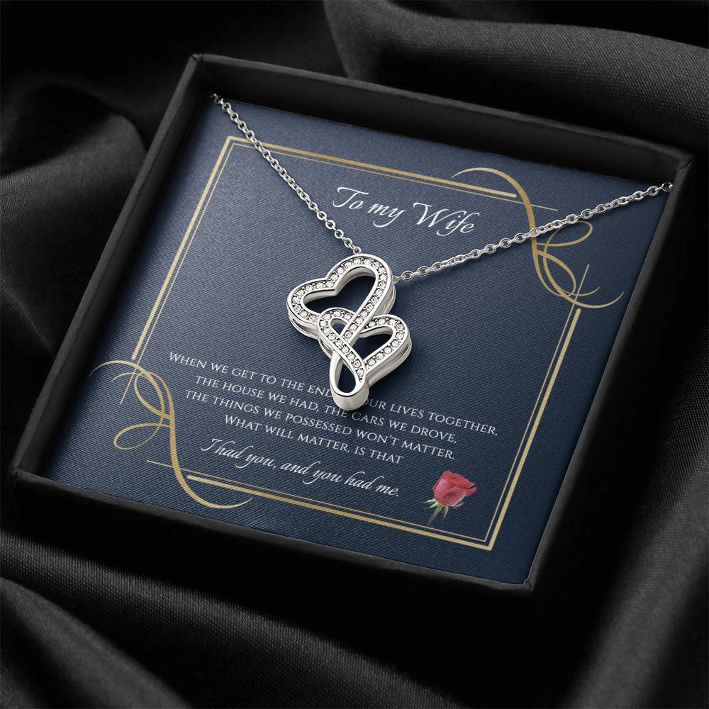 To My Wife  1 Double Hearts Necklace