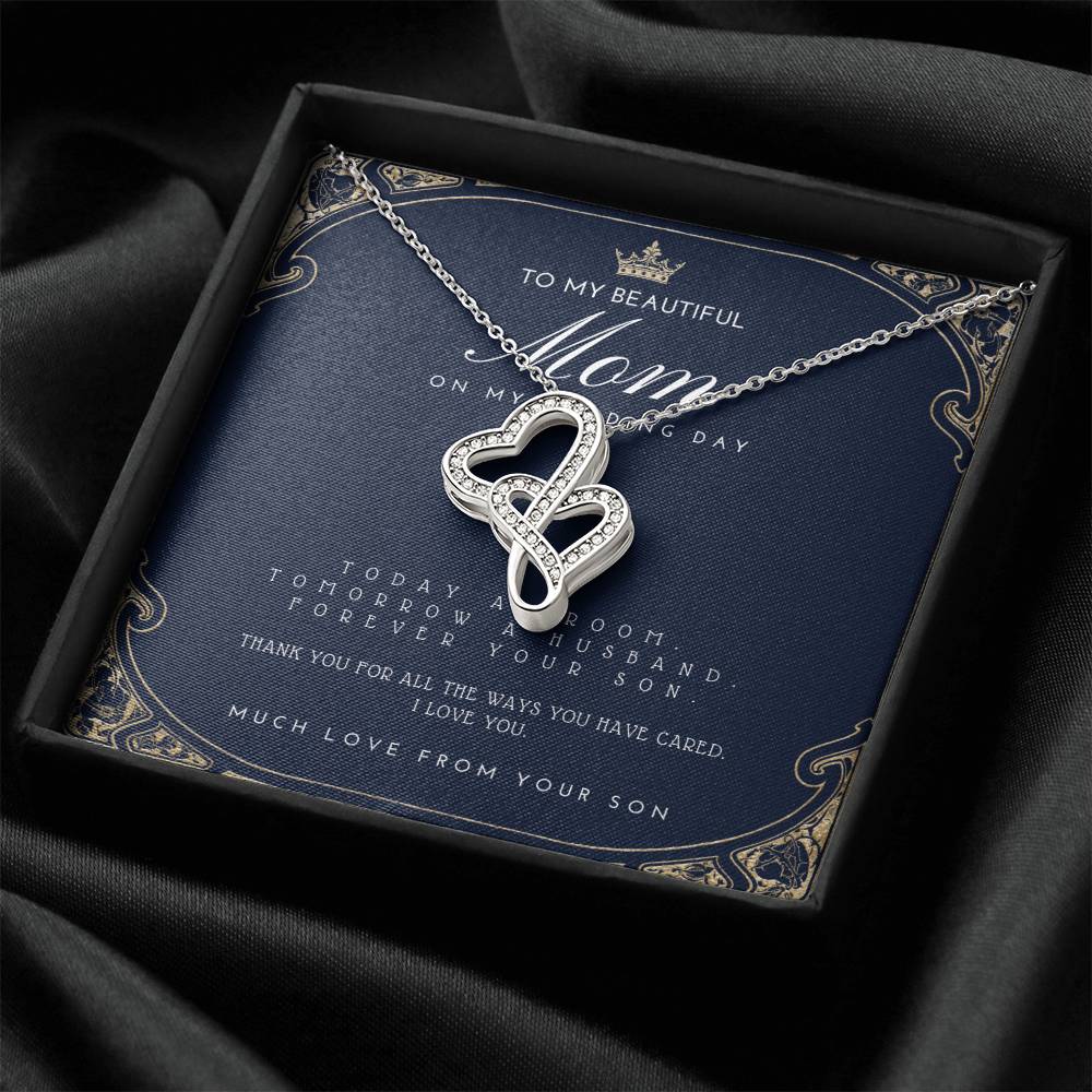 Mother Of The Groom Gift From Son  Mom Wedding Gift From Son  Wedding Gift From Groom To Mom Necklace Gift For Mom  We Double Hearts Necklace