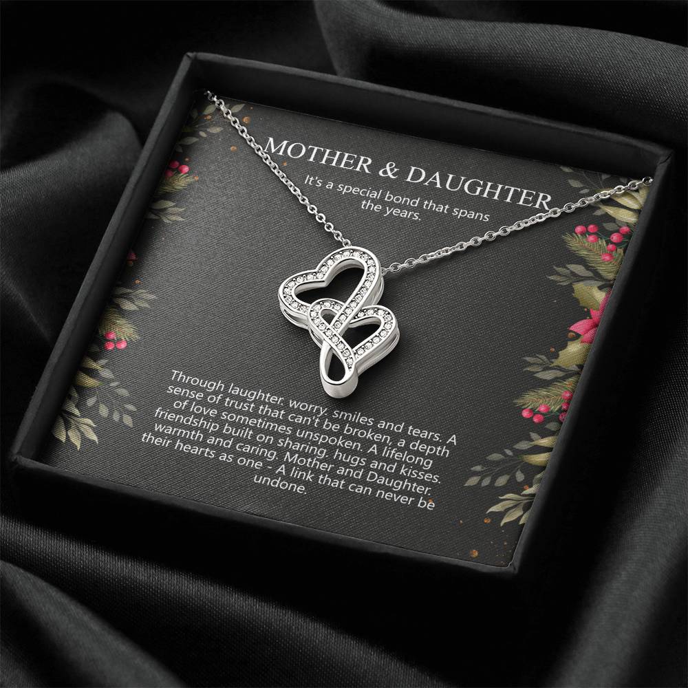 Mother & Daughter Birthday Gift For Mother Or Daughter Necklace Double Hearts Necklace