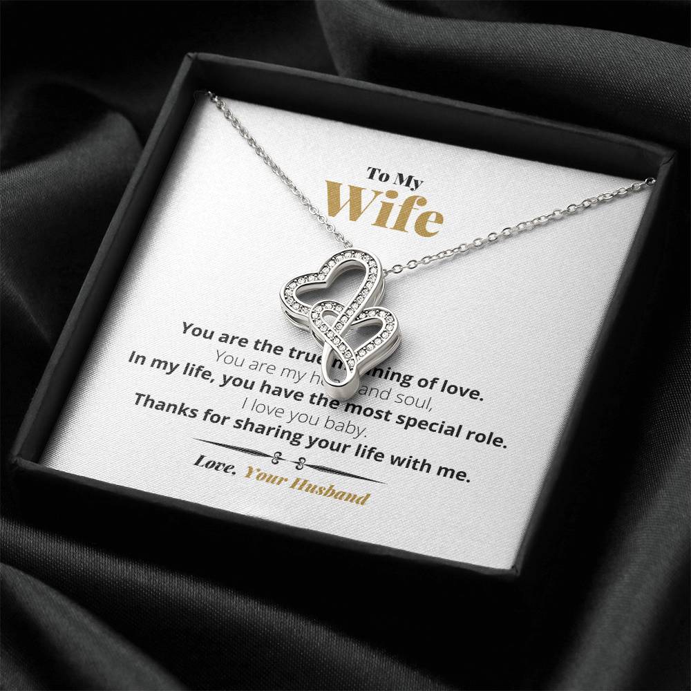 True Meaning Of Love -  Double Hearts Necklace