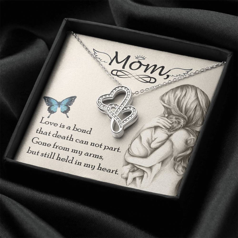 Mom Gone From My Arms -  Double Hearts Necklace