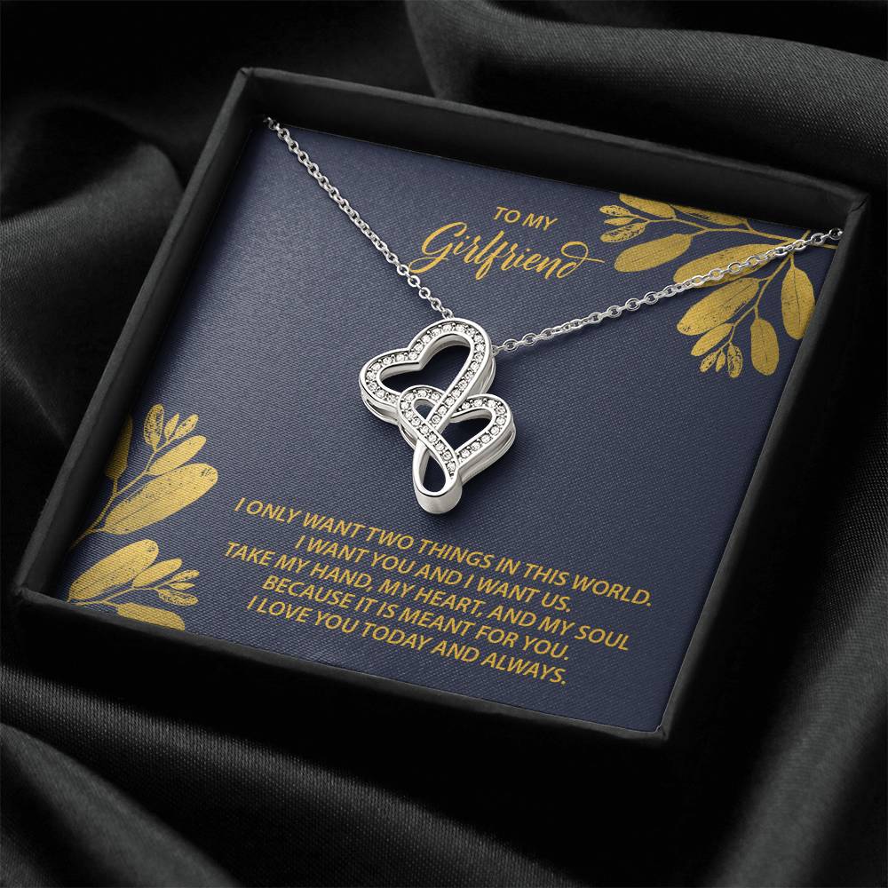 To My Girlfriend  M38 Double Hearts Necklace