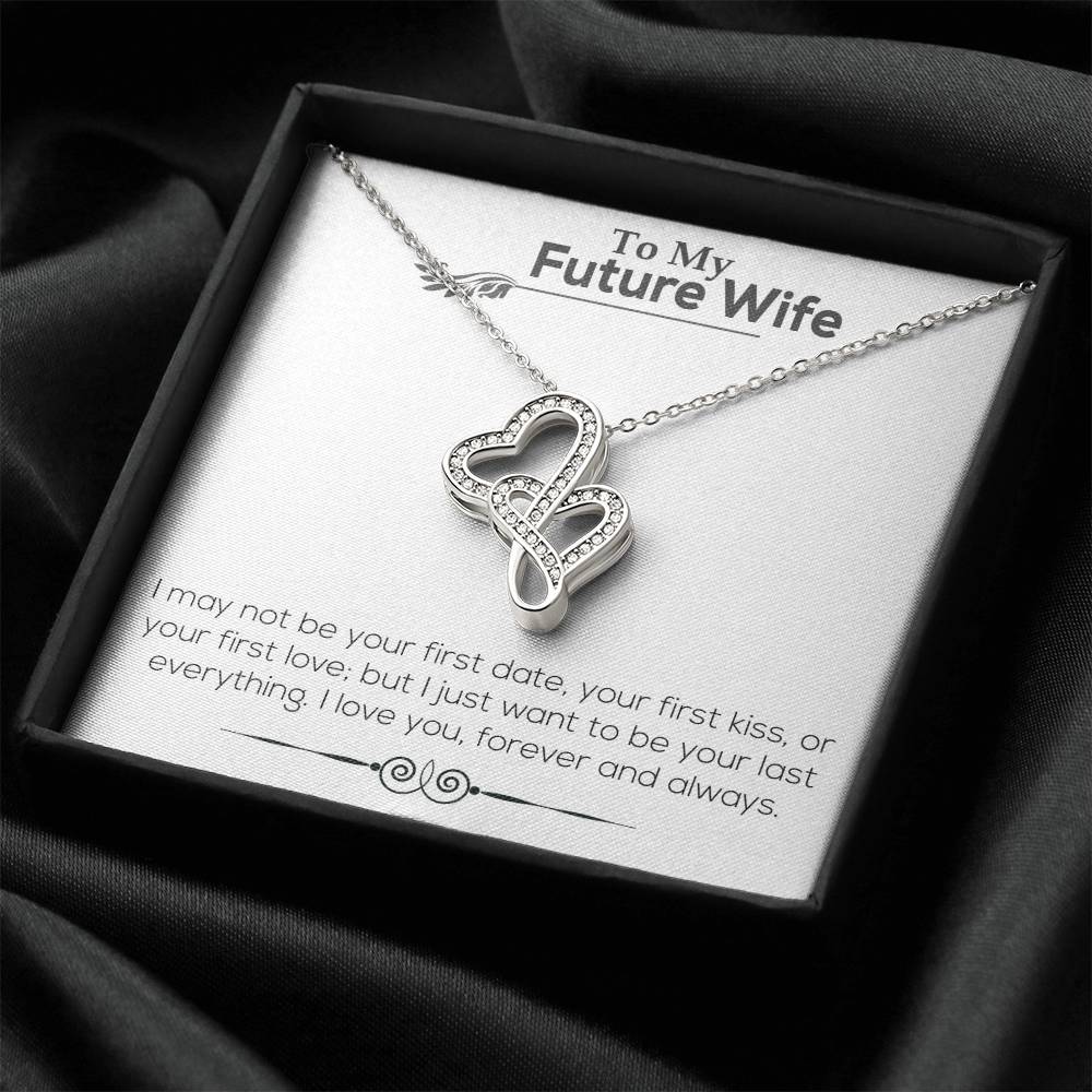 To My Future Wife Necklace Engagement Gift For Future Wife Sentimental Gift For Bride From Groom Birthday Gift For Fia Double Hearts Necklace