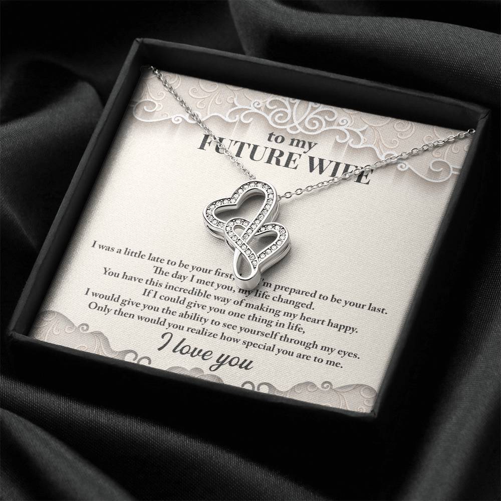 Surprise Engagement Gift Double Hearts Necklace