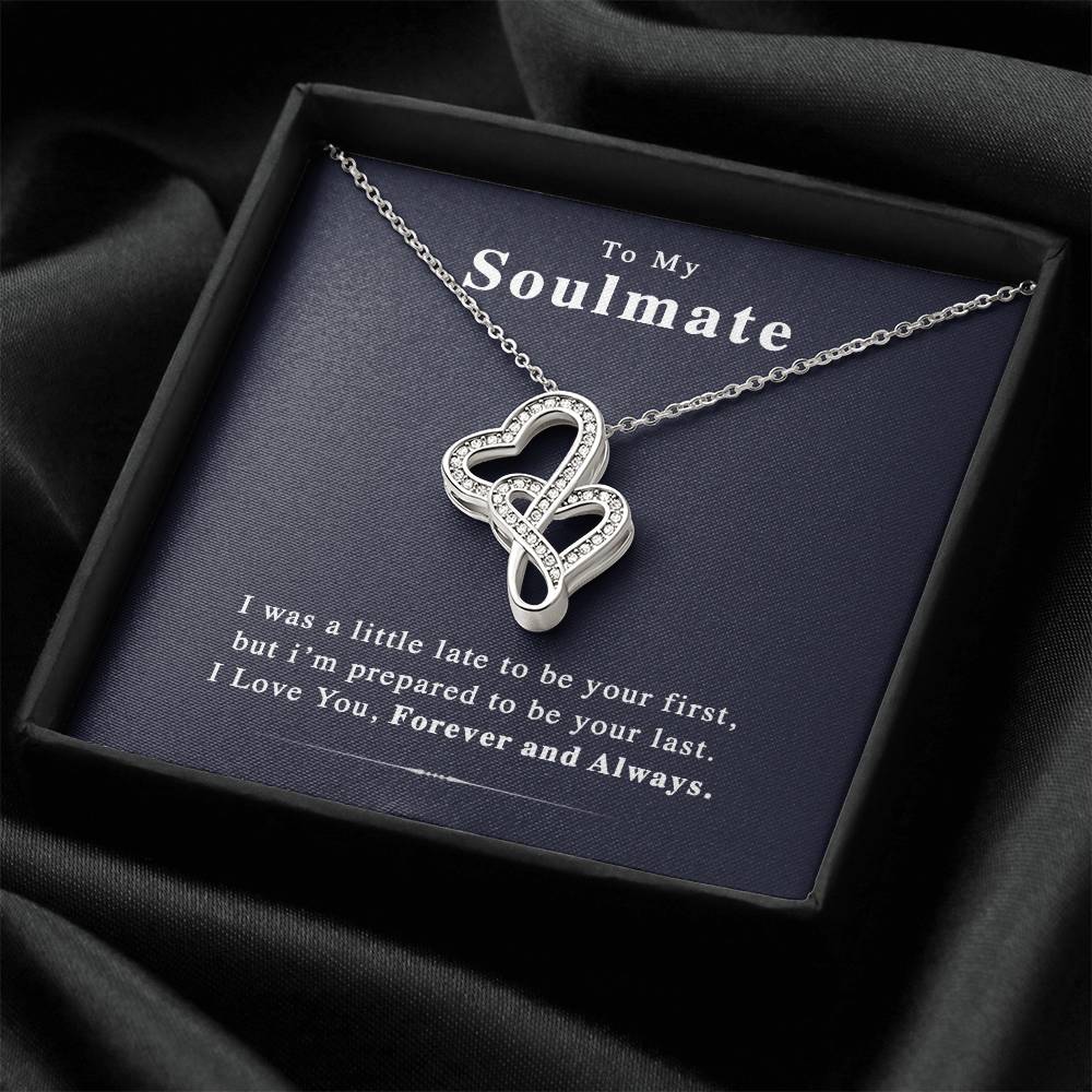 To My Soulmate -  - The Perfect Gift For The Holidays Double Hearts Necklace