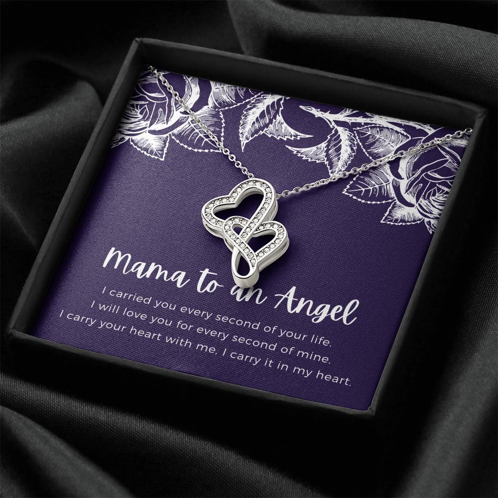 Mama To An Angel  Double Hearts Necklace