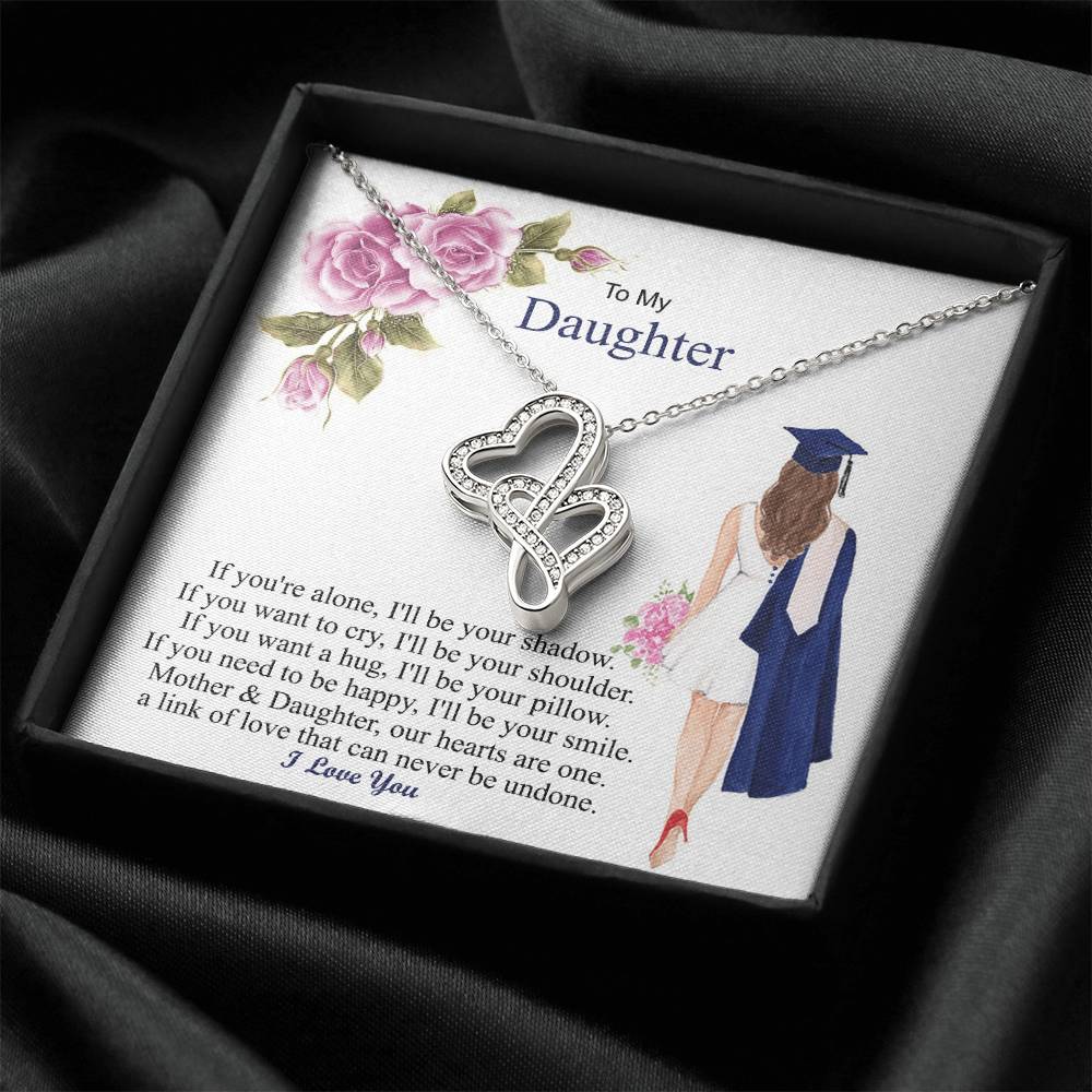 Mother & Daughter Our Hearts Are One Graduation Day - Necklace Double Hearts Necklace