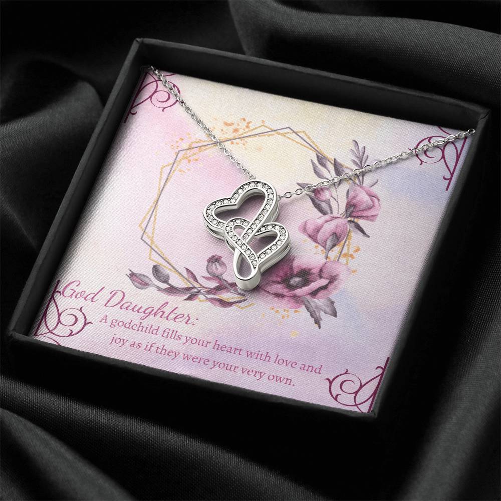 Goddaughter Giftsgoddaughter Necklace Godmother-Goddaughter Gift Goddaughter Jewelry Present For Goddaughter Double Hearts Necklace