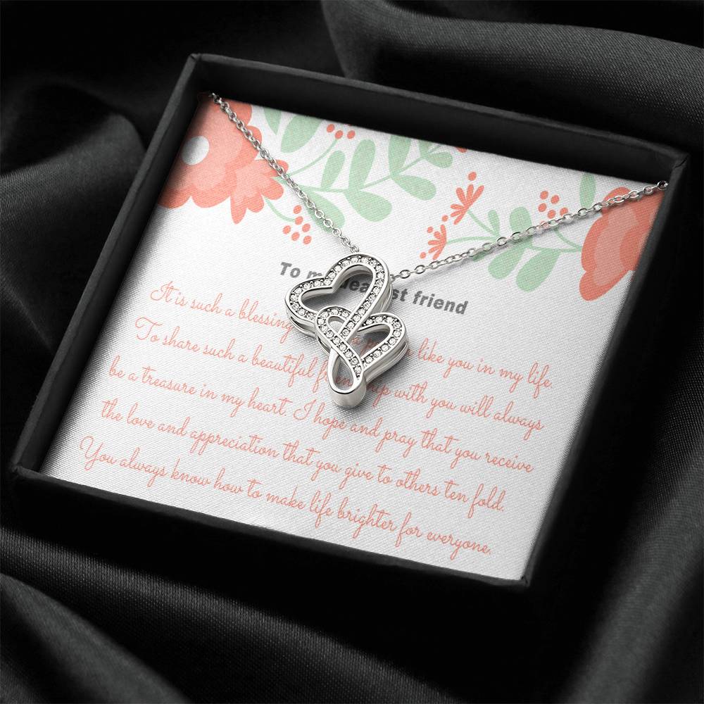 Appreciation Gift Thank You Gift Gift For Friend Best Friend Gift Gratitude Gift Best Friend Necklace Thank You For Be Double Hearts Necklace