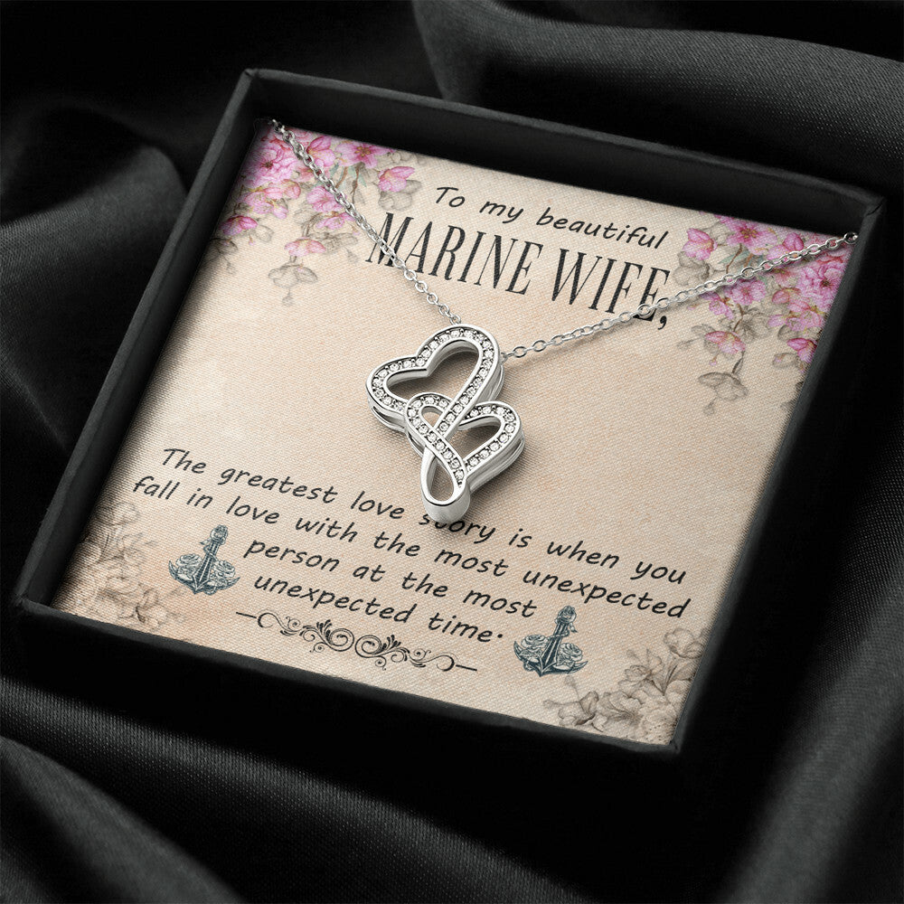 To My Wife Necklace Gift Anniversary Gift Gifts For Her Christmas Gift For Wife Birthday Gift G 2 Double Hearts Necklace