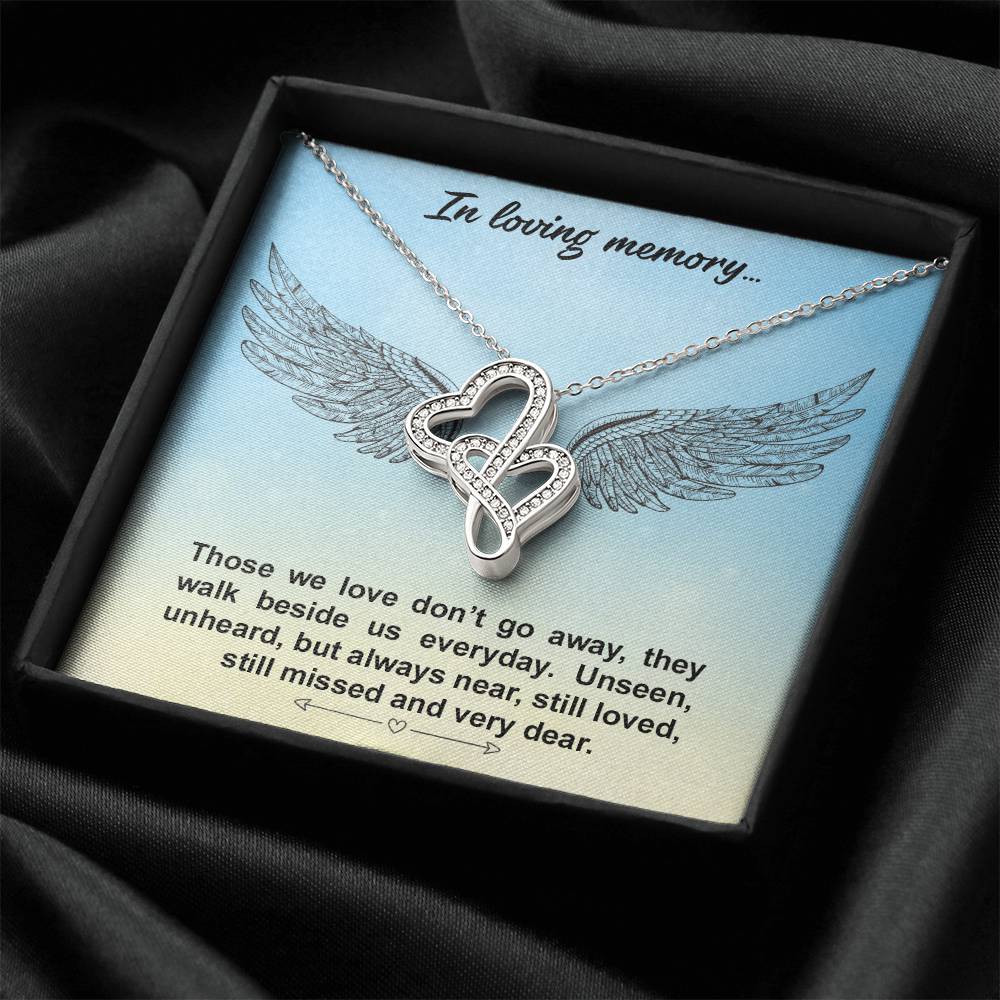 In Loving Memory - Thoes We Love Don't Go Away - Necklace Double Hearts Necklace