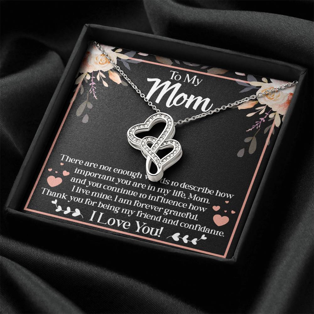 To Mom  Double Hearts Necklace