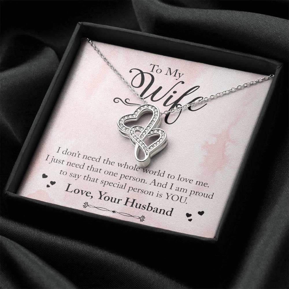 One Person To Love Necklace Double Hearts Necklace