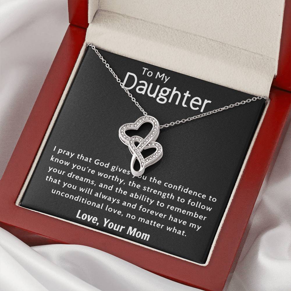Daughter Gift Necklace Daughter Birthday Gift Gift For Daughter Daughter Jewelry 11 Double Hearts Necklace