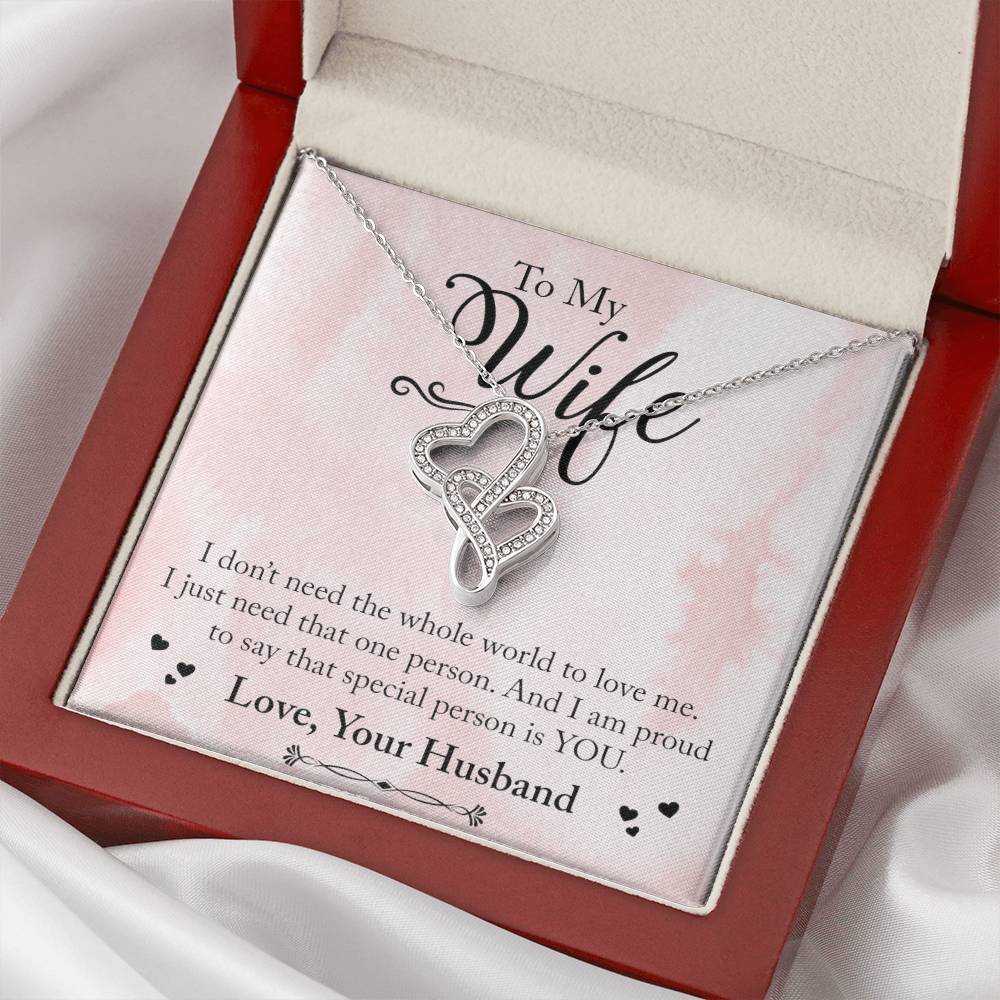 One Person To Love Necklace Double Hearts Necklace