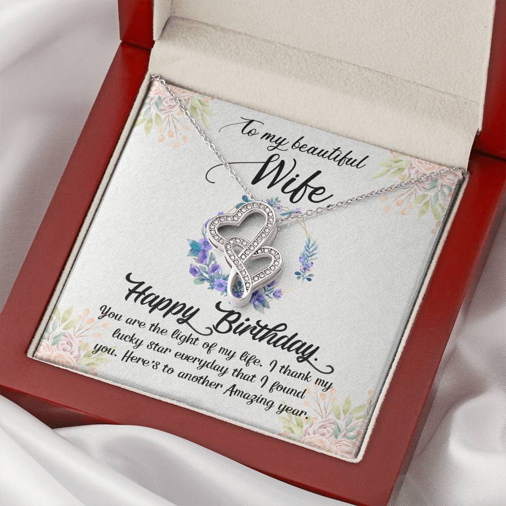 To Wife ; Gorgeous  Double Hearts Necklace