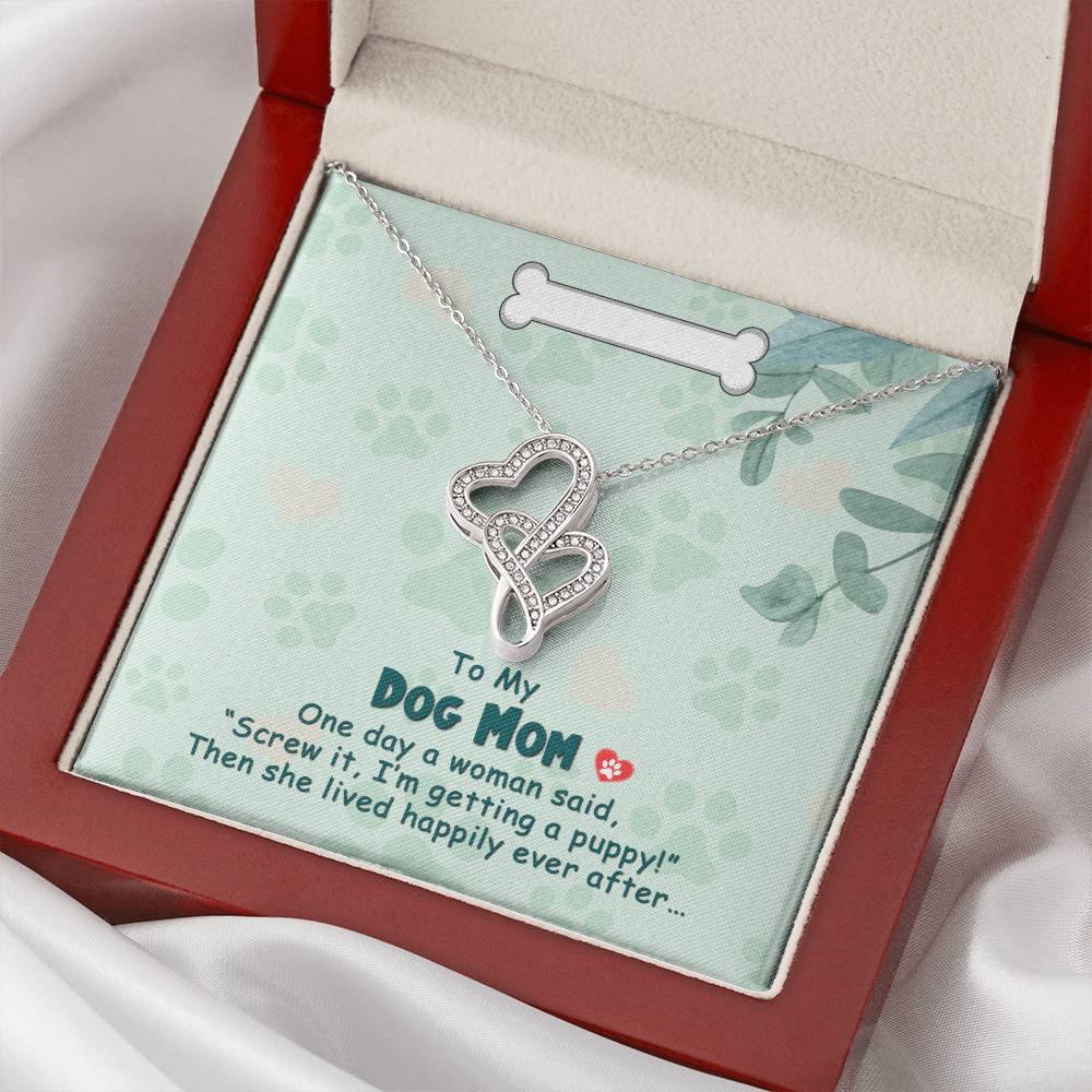 To My Dog Mom One Day  Double Hearts Necklace