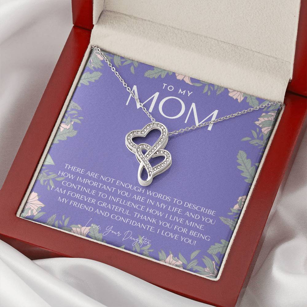 To My Mom Necklace  Mom Gift  Mother’S Day Gift  Birthday Gift For Mom  Gift From Daughter For Mom  Necklace For Mom   Double Hearts Necklace