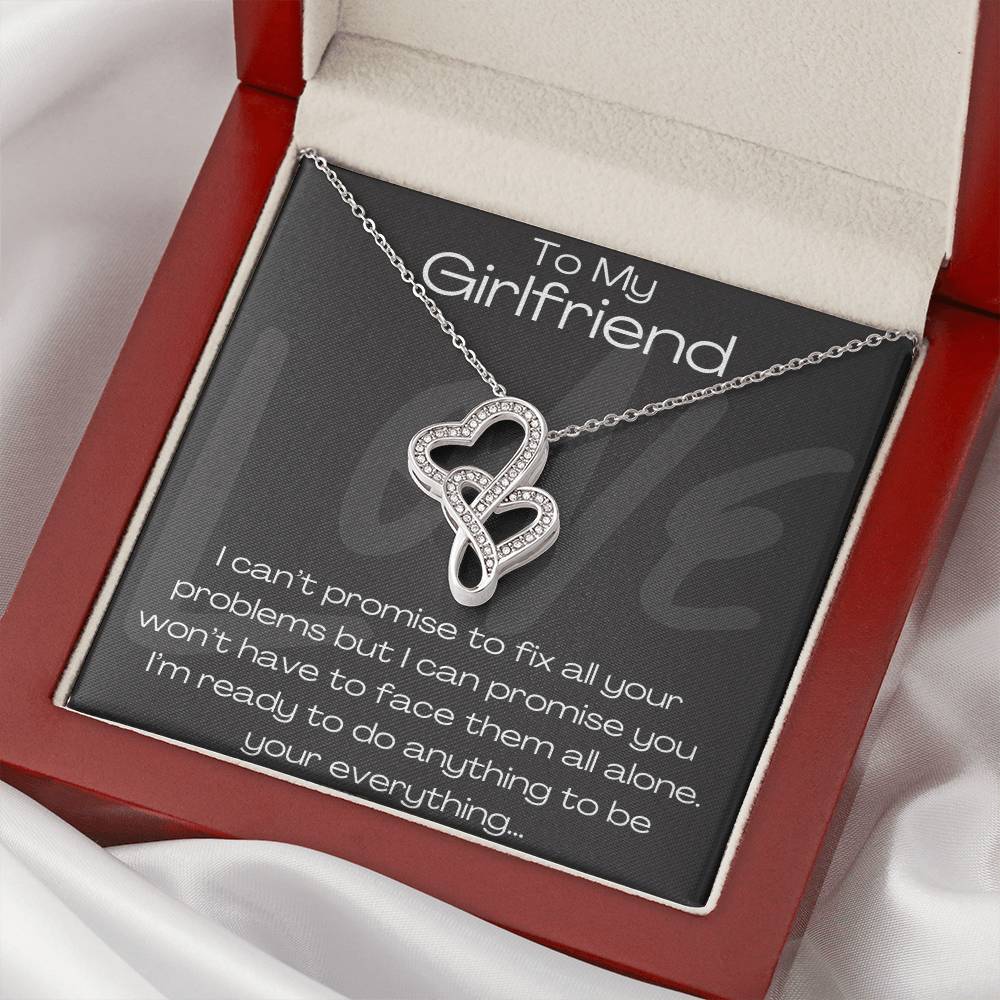To My Girlfriend  1 Double Hearts Necklace