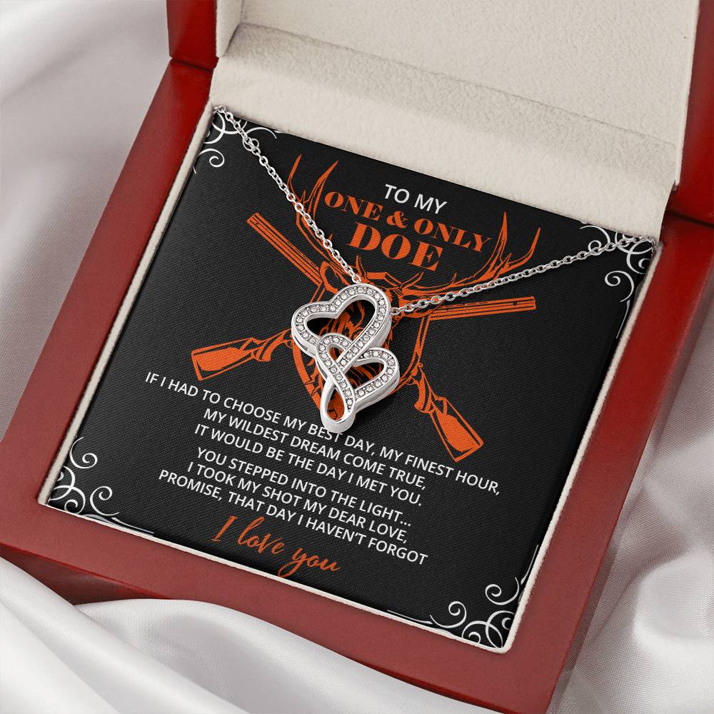 To My #1 Hiking Partner Necklace  Girlfriend Anniversary  Girlfriend Birthday Gift  Anniversary Gift For Girlfriend  H Double Hearts Necklace
