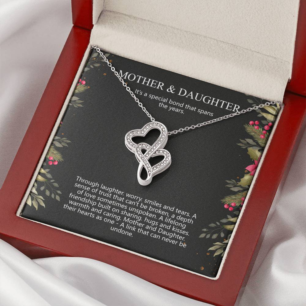 Mother & Daughter Birthday Gift For Mother Or Daughter Necklace Double Hearts Necklace