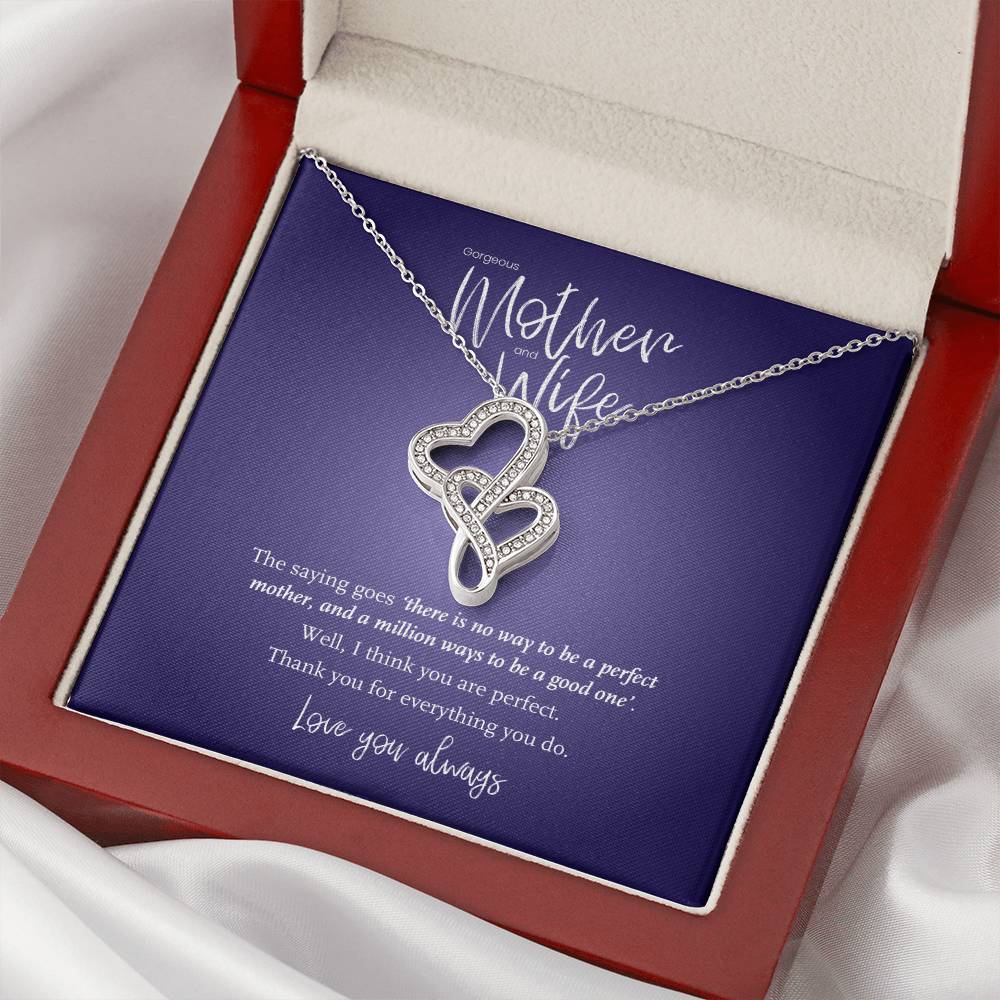 Gorgeous Mother And Wife –  Double Hearts Necklace