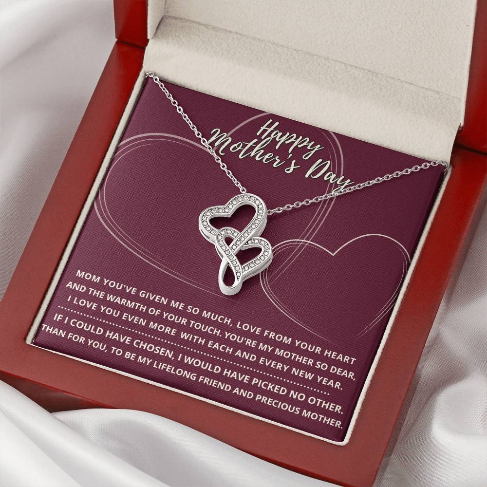 '-The Best Gift For Mom This Mother's Day! Double Hearts Necklace